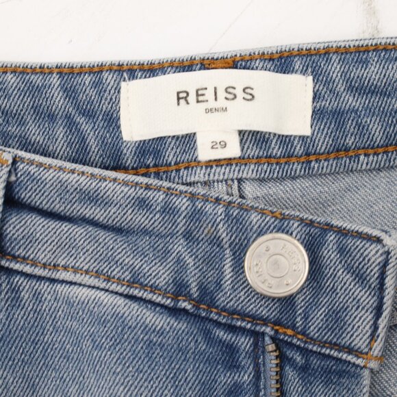 Reiss jeans womens 29 L28 Bay high waist Blue stretch Denim pockets straight - Picture 9 of 11